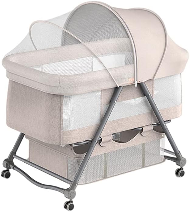 買い取り マルチ機能移動ベビーbassinet 携帯用の赤ちゃんベッド 蚊帳ネットと保管バスケット