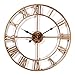 Taodyans - Reloj de pared silencioso con números romanos (40 cm), diseño metálico con engranajes vistos, ideal para salón, cocina, café, hotel y oficina, decoración del hogar