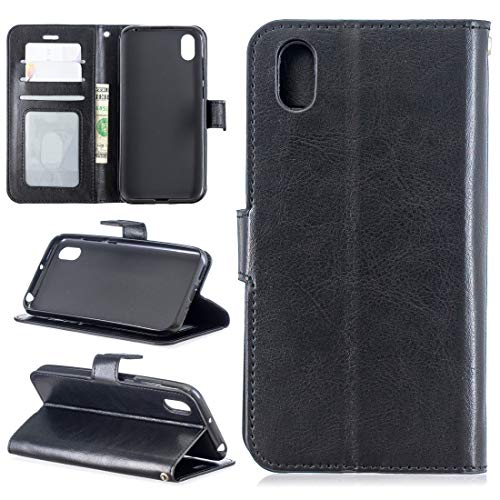 compatibile con Huawei Y5 (2019) / HONOR 8S AMN-LX1-LX2 -LX3 -LX9 Custodia COVER STAND flip LIBRO gel tpu protezione PORTAFOGLIO magnetica portafoglio porta card (Nero)