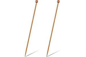 10" Length Single Point Bamboo Knitting Needles for Beginners (US Size 8)