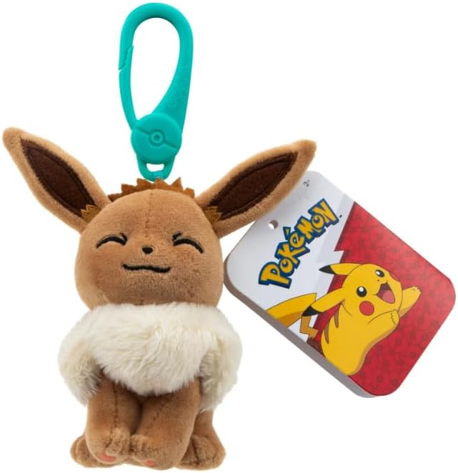 Pokémon - Plush Clip (Clip-On Plush) Eevee, 3.5 Inches Tall