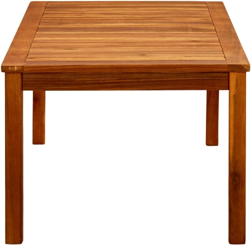 Coffee Table Solid Acacia Wood Medium Durable Natural Wood Finish 43.3 Inch Patio Furniture Outdoor Table Perfect for Garden Patio Use