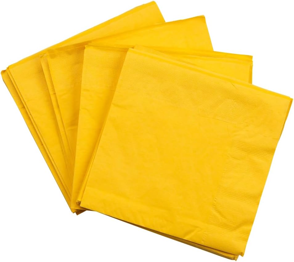 JAM PAPER Medium Lunch Napkins - 6 1/2 x 6 1/2 - Yellow - 50/Pack