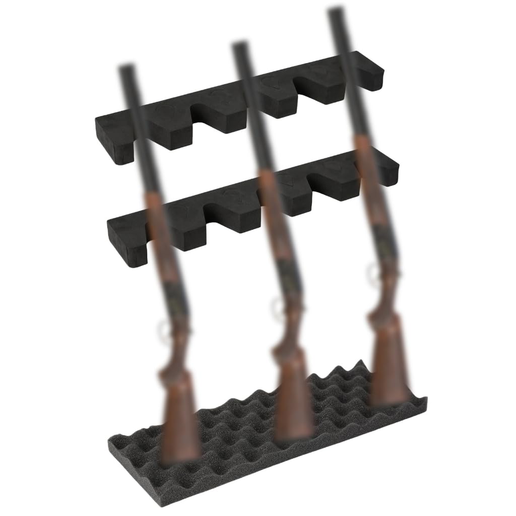 Fcnjsao Foams Rifles Rack Display Stand 5 Slot Wall Mounted Rifles Holder Secure Organizers Protective Holsters Stand