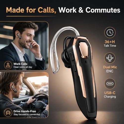 Auricular Bluetooth Mono Inalámbrico Oro miniatura 2