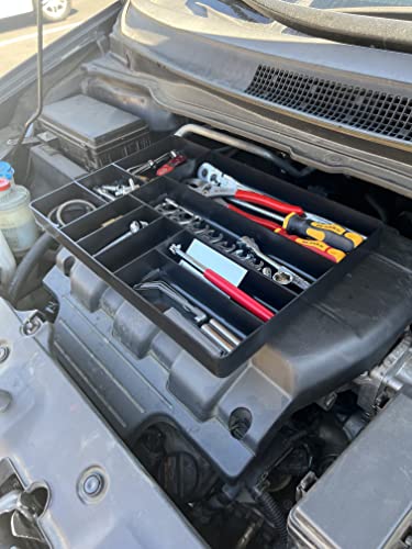 Mltools Tool Drawer Organizer Tray - 10-Compartment Home & Garage Tool Tray - Stackable Workbench Toolbox Organization Holder For Small Parts, Batteries, Supplies - Made In The Usa - Ot10B Black #TOP6