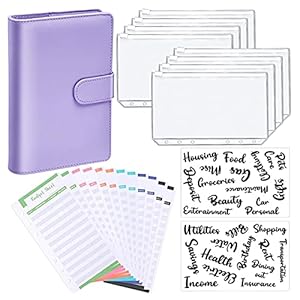 fdsfa A6 notitieboekmap, PU-leer, losse bladmappen, afdekking met 12 stuks doorzichtige kunststof vakken met…