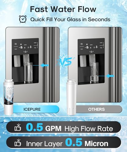 Image of ICEPURE PLUS UKF8001 NSF /ANSI 53 & 42 Certified Refrigerator Water Filter, Remove Lead, Replacement for Whirlpool Filter 4, Everydrop EDR4RXD1, Maytag UKF8001AXX-200 UKF8001AXX-750 9084 4396395, 2PACK