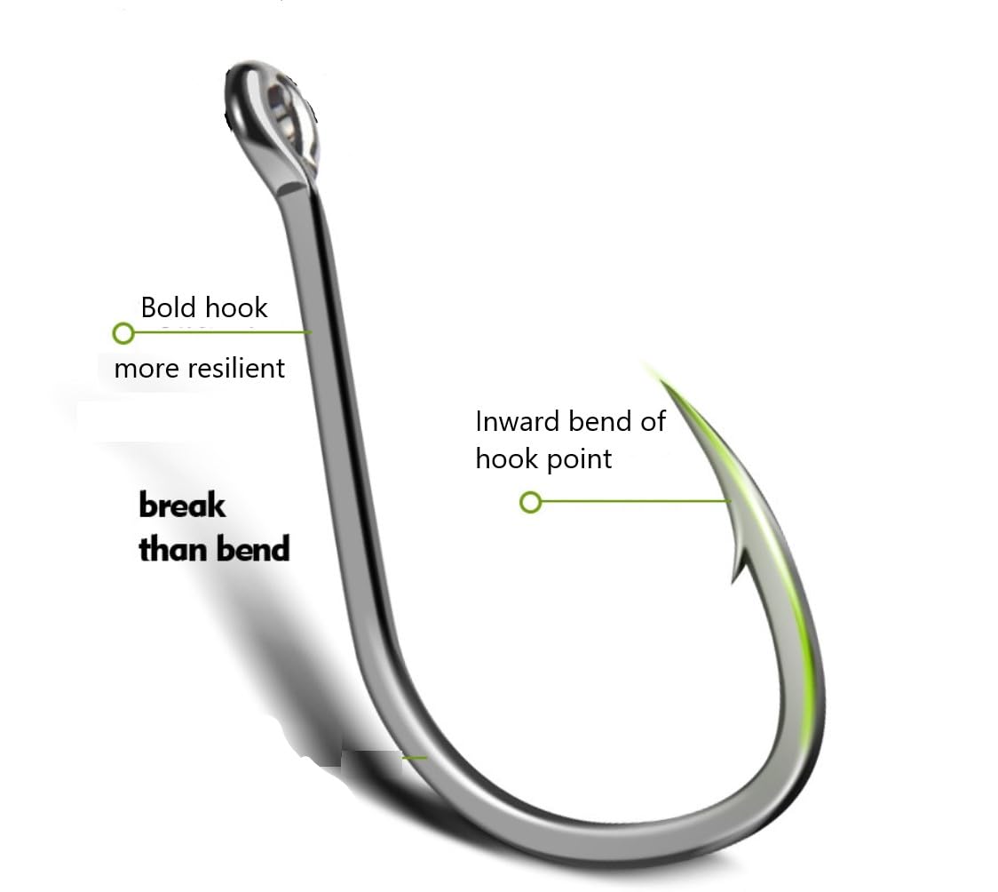 OROOTL Ganci Per Pesca Alla Carpa – 100 Pezzi In Acciaio Al Carbonio Per Pesca Alla Carpa – Kit Accessori Da Pesca - Foto 2