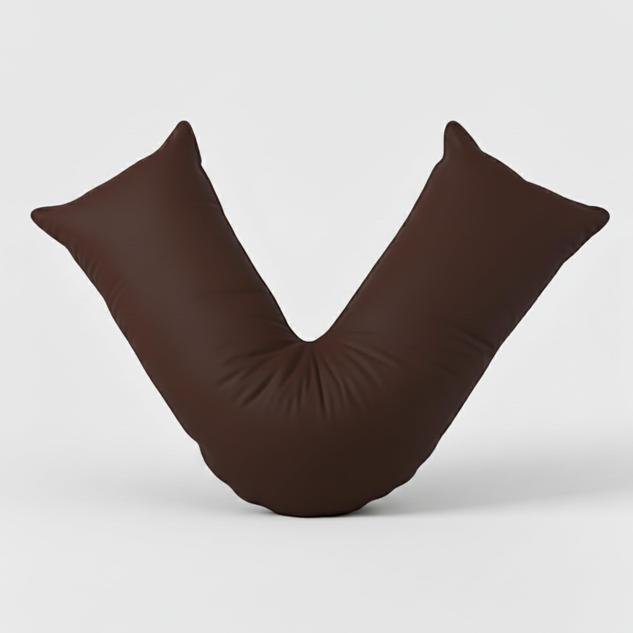 Adsin Chocolate V Shaped Pillow Case Plain Cover Orthopaedic Support Nursing Maternity Back And Neck Cotton Blend Case Only
