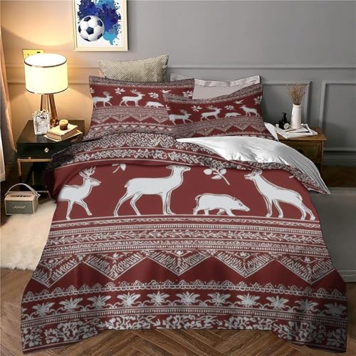 Housse de couette patchwork américain 200x200 microfibre rouge blanc bleu
