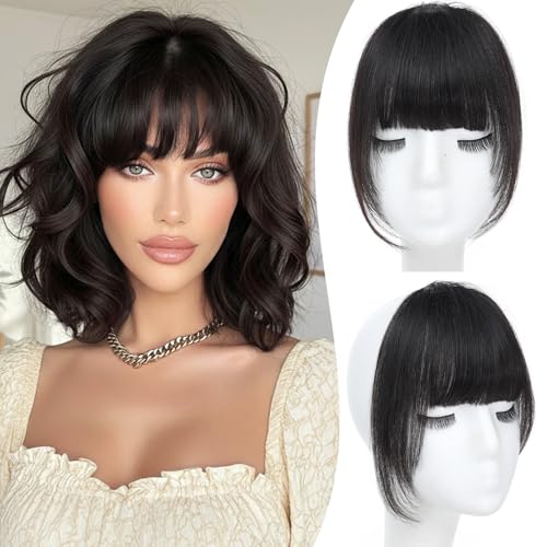 French Bangs Hair Clip, 100% Real Human Hair Clip In