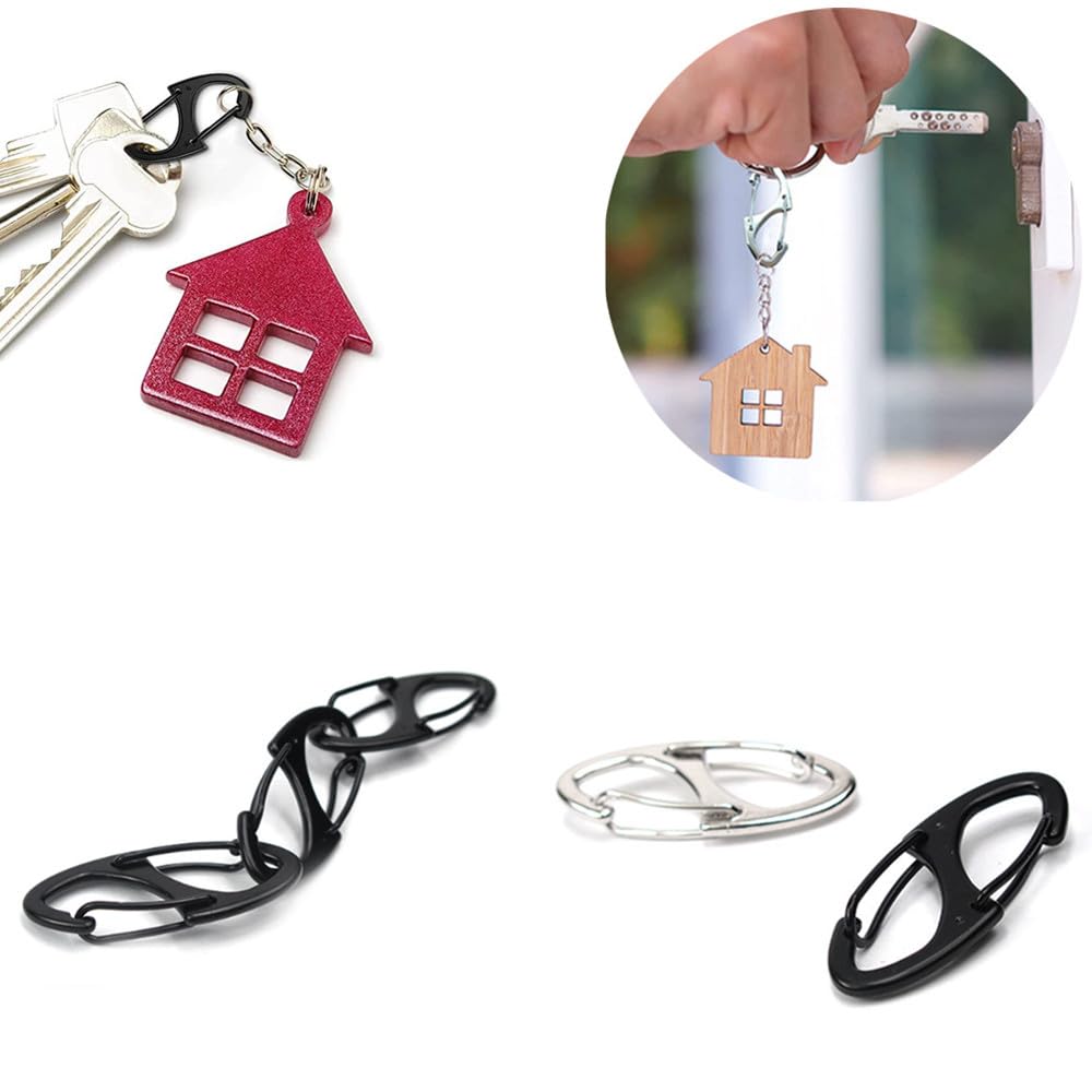 2 Herzförmige Karabiner-Clips – Aus Aluminium, Federbelastet, Vielseitig Für Schlüssel, Rucksack & Co.