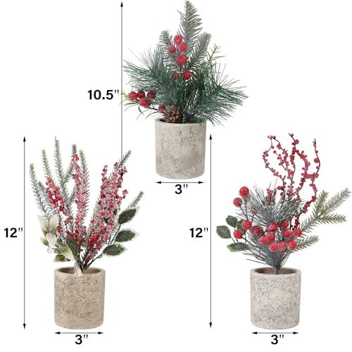 winemana-Mini-Christmas-Tree-Table-Decorations-Indoor-3-Pcs-Small-Artificial-Xmas-Trees-Decoration-with-Red-Berries-Pine-Cone-for-Centerpiece-Kitchen-Office-Tabletop-Home-Holiday-Decor winemana Mini Christmas Tree Table Decorations Indoor 3 Pcs Small Artificial Xmas Trees Decoration with Red Berries Pine Cone for Centerpiece Kitchen Office Tabletop Home Holiday Decor