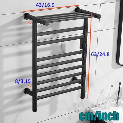 Toallero de pared elegante con control de temperatura de precisión 8