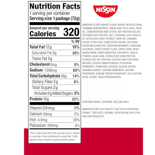 Image of Nissin Cup Noodles Protein Ramen, Beef Flavor with Bone Broth, 16g Protein, 2.54 Ounce Cup (Pack of 6)