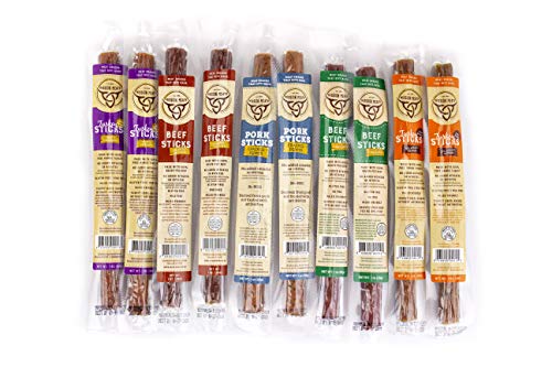 Mission Meats Gift Box Variety Box Turkey Sticks, Beef Sticks, Pork Sticks. Gluten
