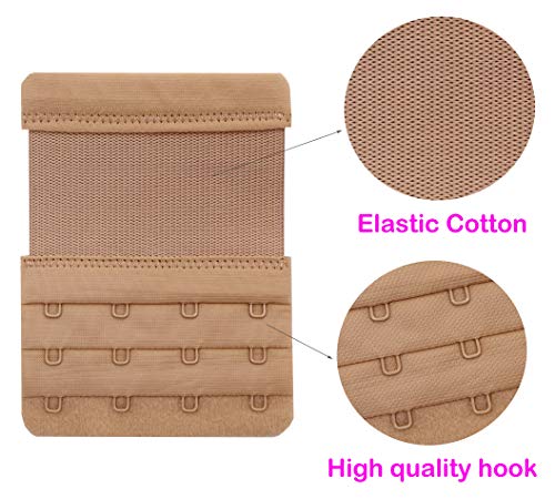 Tamlien 4 Hook Bra Extenders,Stretchy Soft and Comfortable Bra Strap Extender4