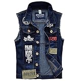 La chaqueta vaquera sin mangas de estilo desenfadado es ideal para el día a día, vacaciones, fiestas y ocio.