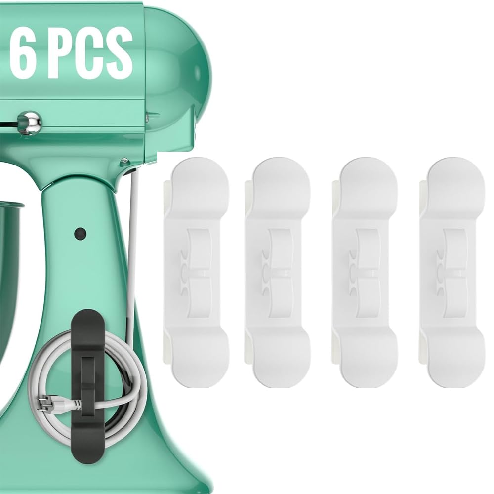 Cord Organizer for Appliances, 4 Pack Upgraded Appliance Cord Organizer Wire Organizer Wire Wrapper for Kitchen Appliances Mixers,White