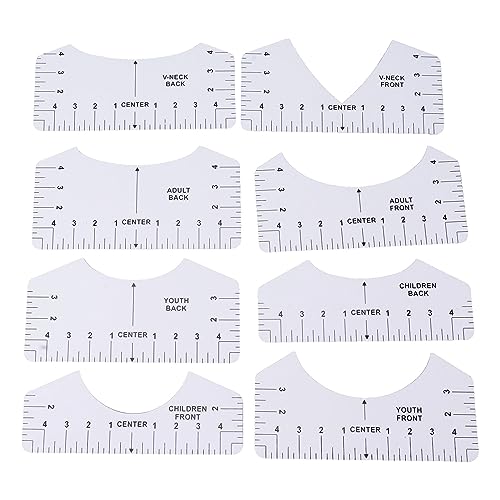 8 Piezas Regla De Camiseta, Regla De Camisa Herramienta De Pvc Herramienta De Centrado Y Alineación Para Camisetas Con Plancha Térmica Para Tiendas De Ropa Y Estudios De Diseño