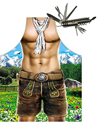 Preisvergleich Produktbild Karl Teichmann Grillschürze mit Alpenman + Multifunktions-Messer mit 13 Funktionen