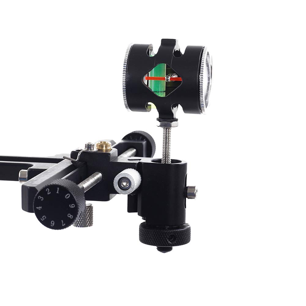 ZSHJGJR Tir à L'arc Vis D'arc à Poulies 1 Broches Micro Ajuster .059" Mire Courte Viseur D'arc Visée Fibre Optique Livré 4X Bow Sight (Noir