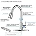 WOWOW Kitchen Faucet with Sprayer, Kitchen Sink Faucet, SUS 304 Stainless Steel, High Arc Single Handle Brushed Nickel Kitchen Faucets with Pull Down Sprayer, Pull Out Kitchen Faucet with Deck Plate