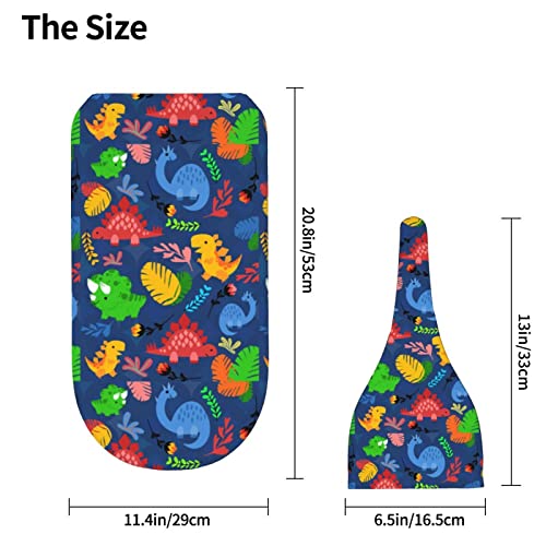 Image of Cartoon Dinosaur Newborn Swaddle Blankets with Hat Sets Newborn Receiving Blanket for Boy Girl Swaddle Sack Shower Infant Gift