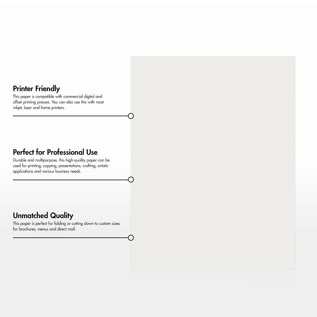 LUXPaper Papel de 8.5 x 11 pulgadas | Tamaño carta | Blanco natural | 32 libras (Texto de 80 libras) | 100% algodón | 50 unidades