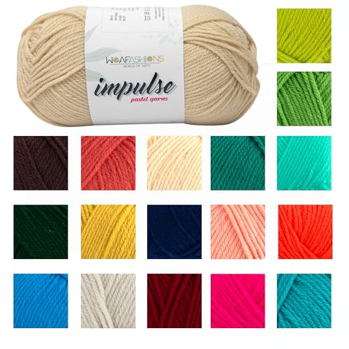 Image of Impulse Hand Knitting & Crochet Yarn, Premium Acrylic, 4 : Medium (Beige) (4x100gms / 14.1oz)