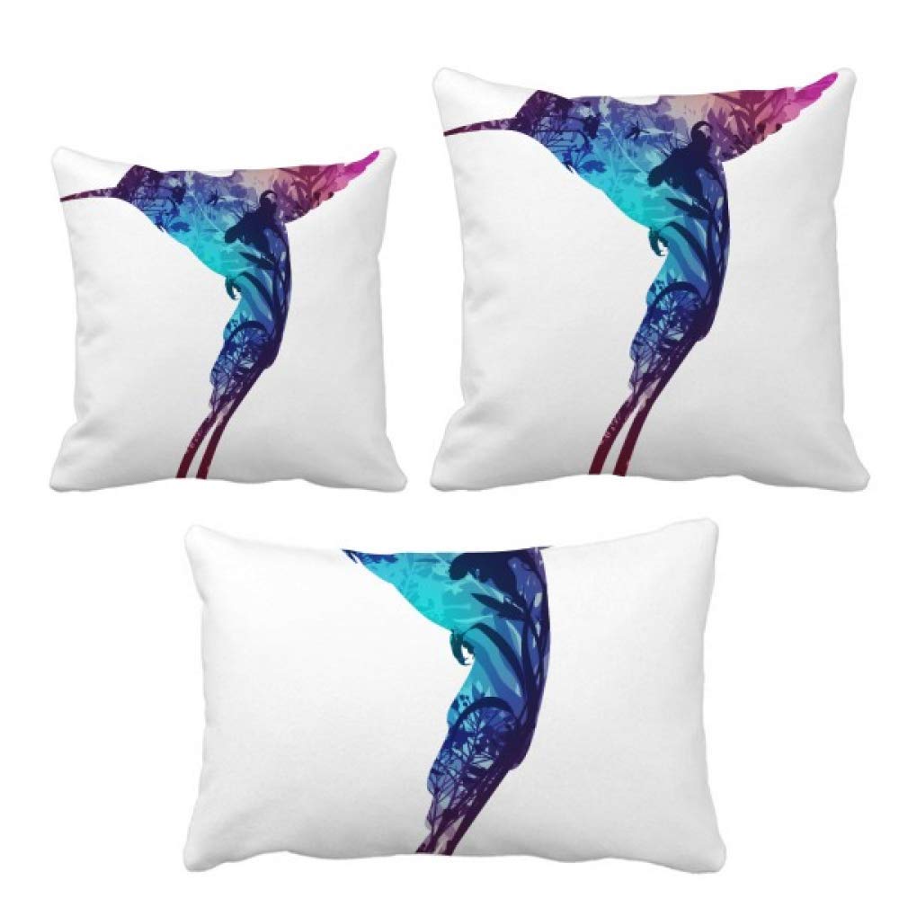 Housse de coussin colorée oiseaux DIYthinker 45x45 cm en coton éco