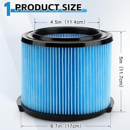 VF3500 Replacment Filter for Ridgid Shop Wet Dry Vac, 3-Layer filter 3-4.5 Gallon Portable Vacuum Compatible with WD3050,WD4050,WD4070,WD4080,WD4522,4000RV,4500RV (2 PACK)