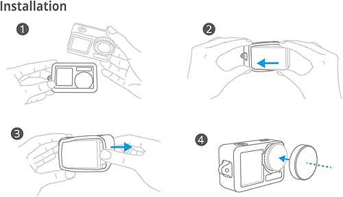 Miniatura 7 de Funda de silicona para cámara + cubierta de tapa de lente para cámaras Action 3 Funda protectora con marco negro