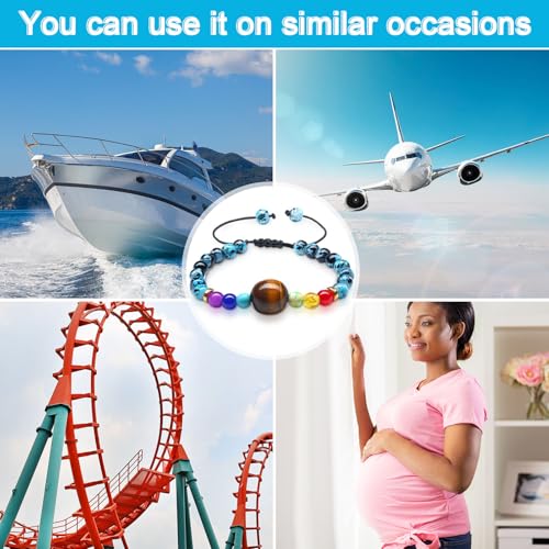 Image of Sureio 6 Pcs Motion Sickness Bracelets Cruise Essentials Adjustable Anti Nausea Wristband for Adults Car Sea Air Sickness Relief