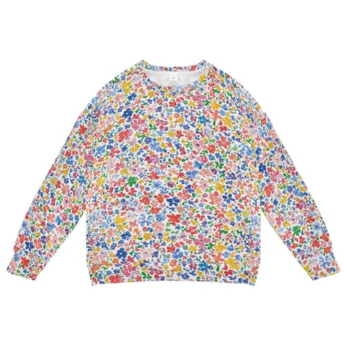 JUNZAN Iceland White Beauty Summer Flowers Big Girls Hooded Sweatshirt Long Sleeve Hoodies for Girls Camping 4T