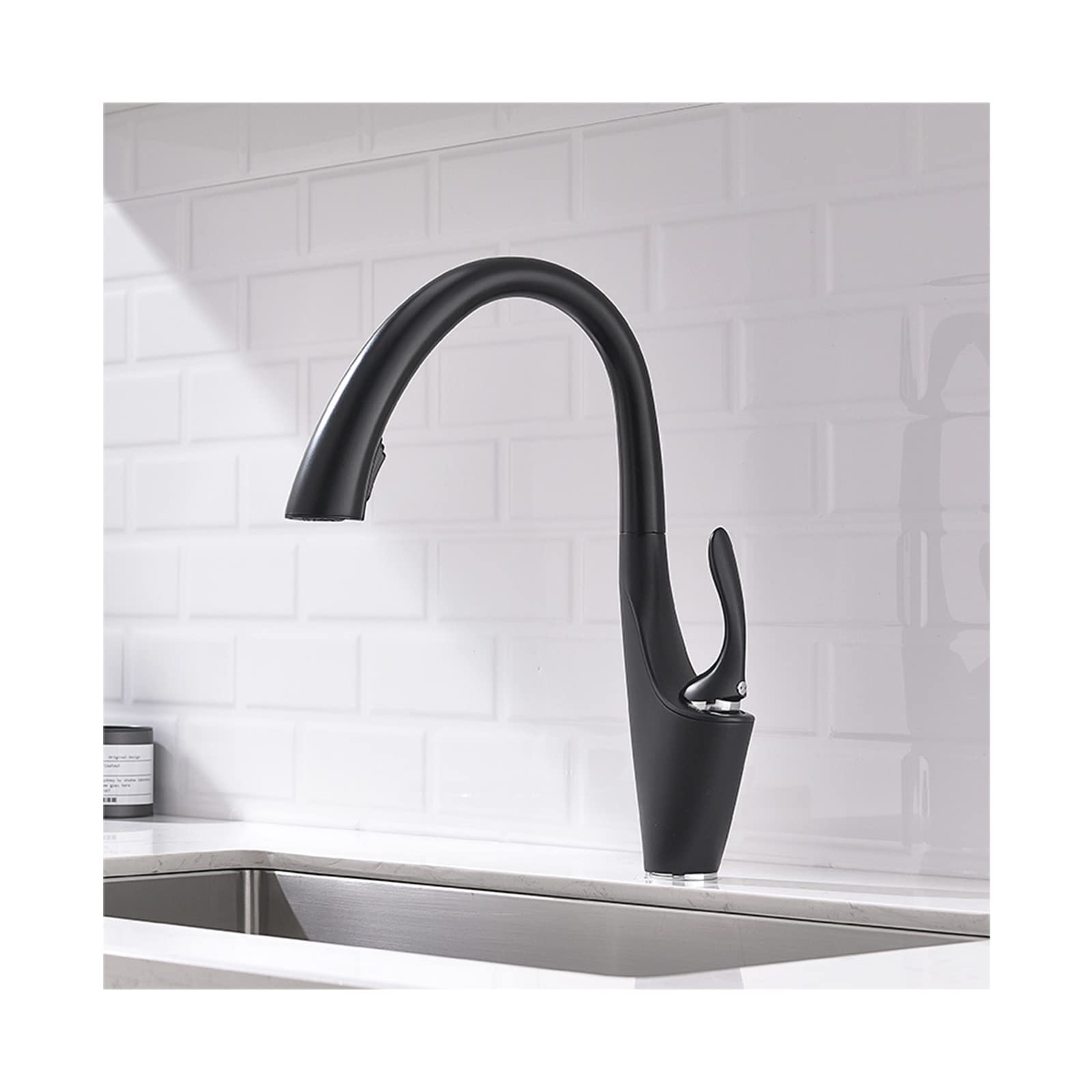 Moderne Keukenkraan Met Pull-Down Sproeier - Zwart Messing Pull Out Kraan