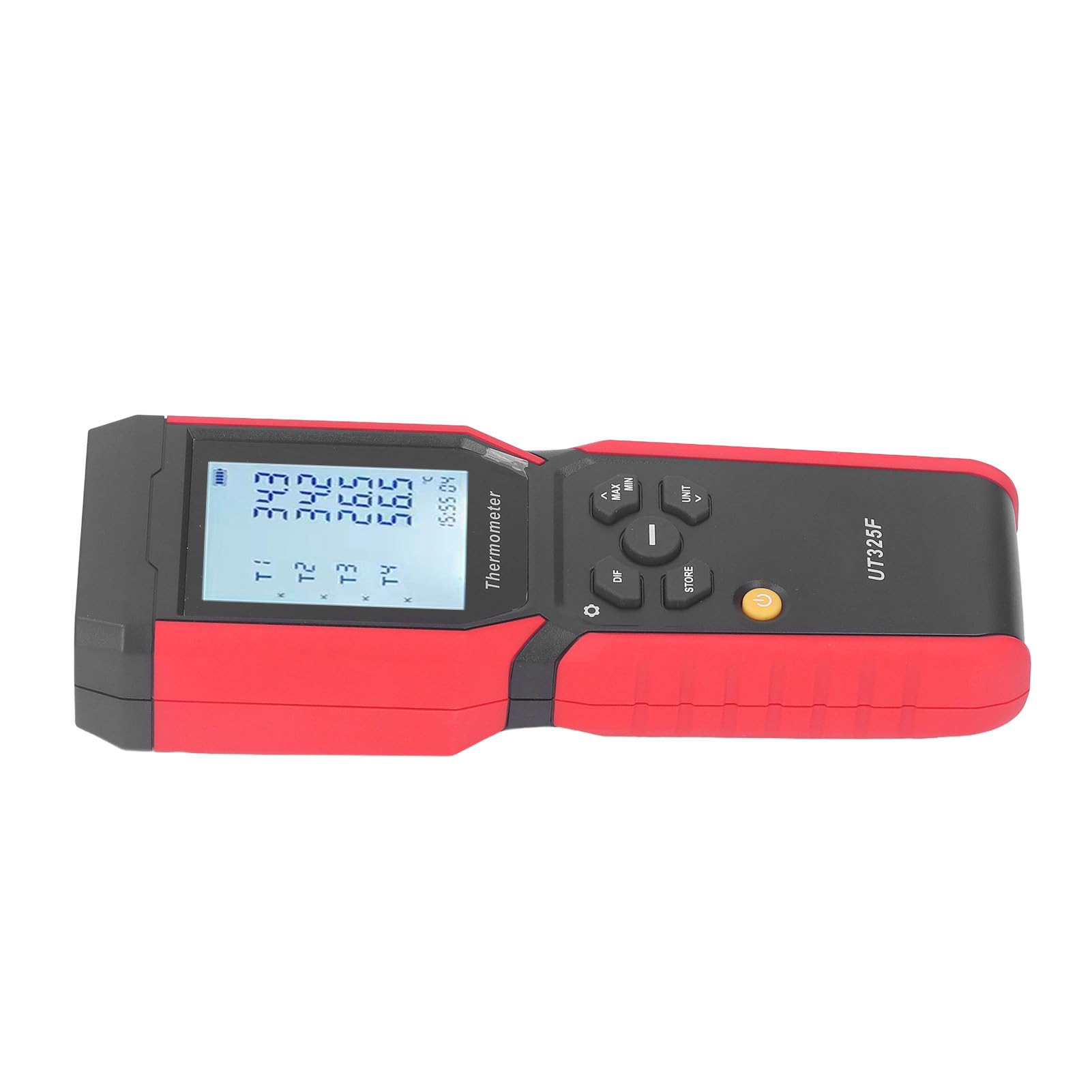 Marhynchus Termómetro Termopar Digital, Termómetro de Temperatura de 4 Canales Medidor ABS con 4 Sondas, 32°F a 3212°F Registro de Datos LCD Retroiluminado para Procesamiento de Acero Plástico