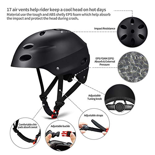 Kids Bike Helmet Sports Protective Gear Set Suitable for Ages 3-8 Years Toddler Boys Girls Knee Pads Elbow Pads Wrist Pads for Bike Bicycle Skateboard Scooter Rollerblading