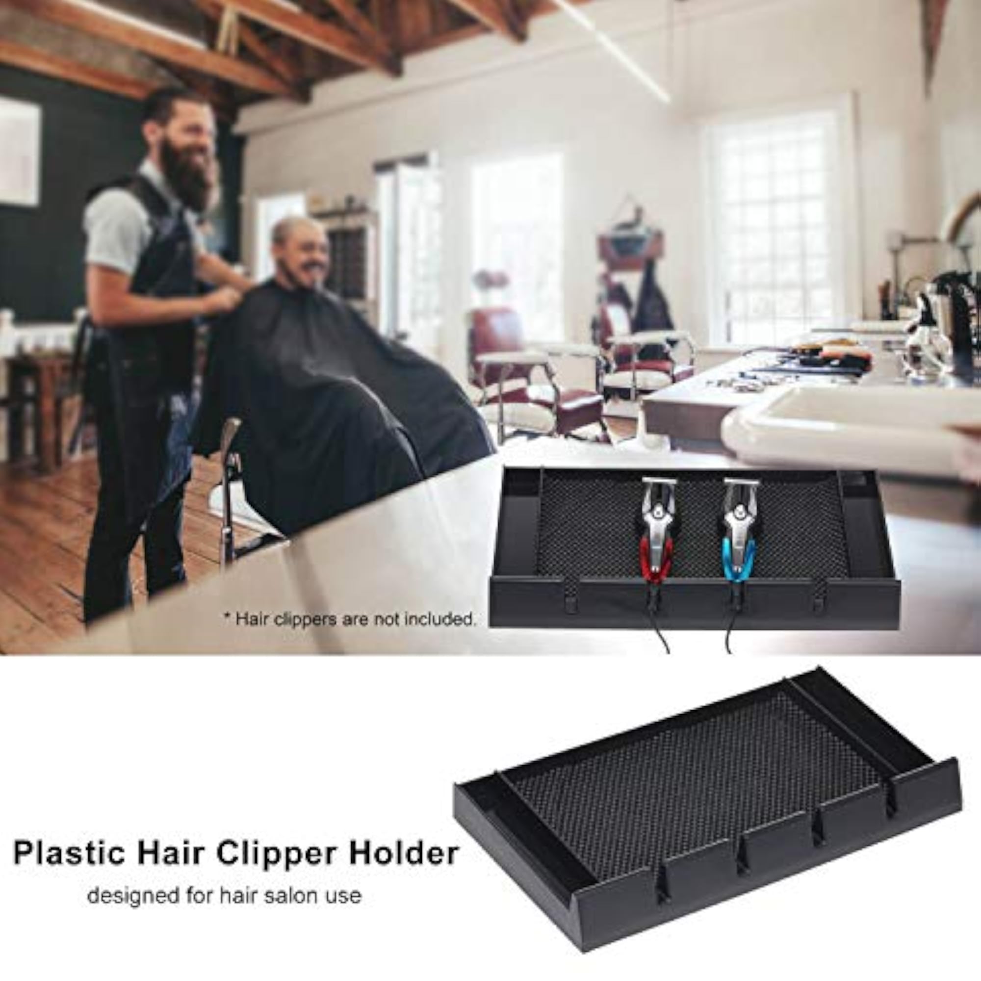 Hair Clipper Holder Tray for Salon Organiser, Plastic Design