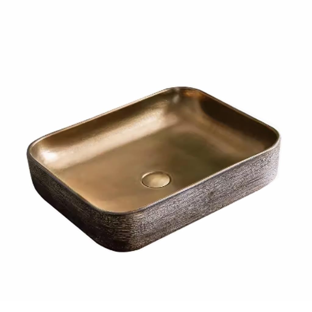 OLSKFUH Bathroom Vanity Creative Wash Basin Retro Above Counter Basin Courtyard Pool Basin Balcony Basin Household Wash Basin Bathroom Sink,A
