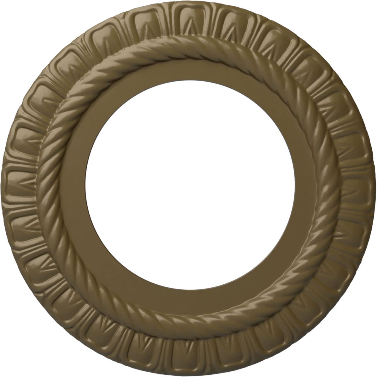 Ekena Millwork CM10CLMMF 10-5/8" x 5-3/4" x 1/2" Claremont Ceiling Medallion, Mississippi Mud