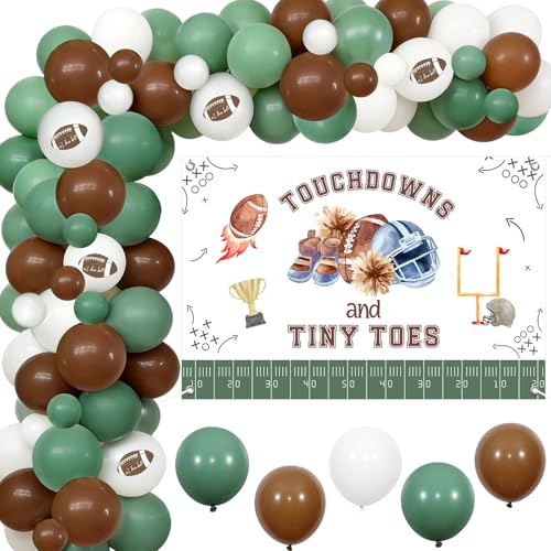 Ballons de football kit arche décorative et toile fond vinyle blanc marron