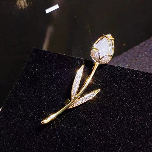 Image of Fashion Rhinestone Flower Brooches Pins Cute Pearl Crystal Floral Lapel Pin Brooch Costume Decorate Jewelry for Women Gril Gift