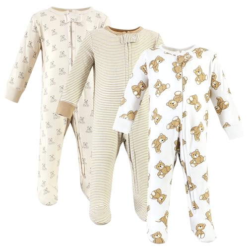 Hudson Baby Unisex Baby Cotton Sleep and Play, Teddy Bears, 0-3 Months