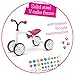 Chillafish Quadie: Stable 4-wheel “Grow-with-Me” Ride-On, 3 Seat Positions with Cookie Storage in the Seat, Silent Non-Marking Wheels and Customization Stickers, Ages 1-3, Pink