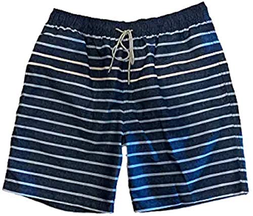 Kirkland Signature Men's Elastic Waistband Mesh Lined Swim Short Trunk (Blue Varsity