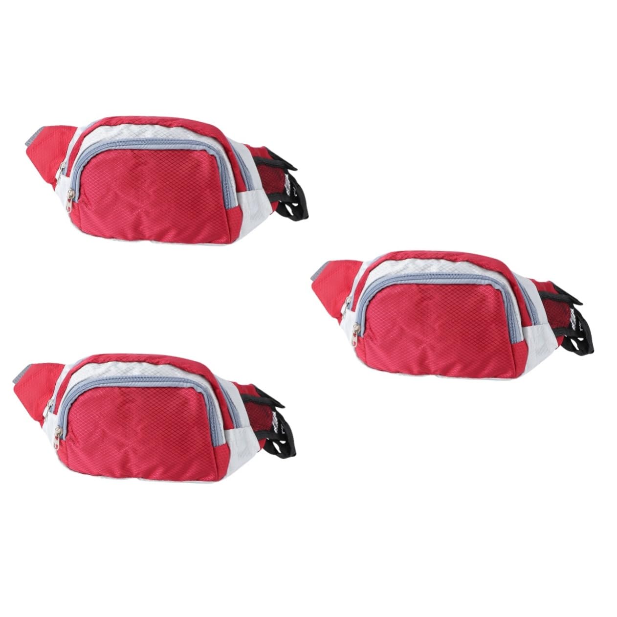 Kisangel 3piezas Riñonera Multifuncional para Mujeres y Hombres Bolsa De Cintura para Viajes Deportes y Playa Rojo