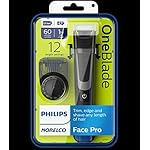 Philips Norelco Oneblade Pro Hybrid Electric Trimmer and Shaver, Black, QP6510/70