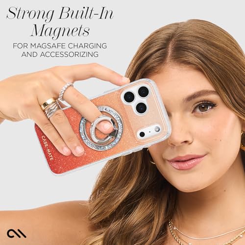 Case-Mate iPhone 17 Pro Case [Compatible with MagSafe] - Stylish Sparkly Phone Case with 12ft Drop Protection - Premium Magnetic Cover for iPhone 17 Pro - Twinkle Orange Ombre by Case-Mate - Used condition - Image 4